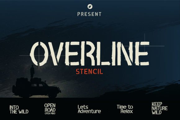 Overline Stencil: A Bold, Modern Font for Creative Projects